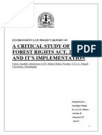 A Critical Study of Forest Rights Act, 2006 and It'S Implementation