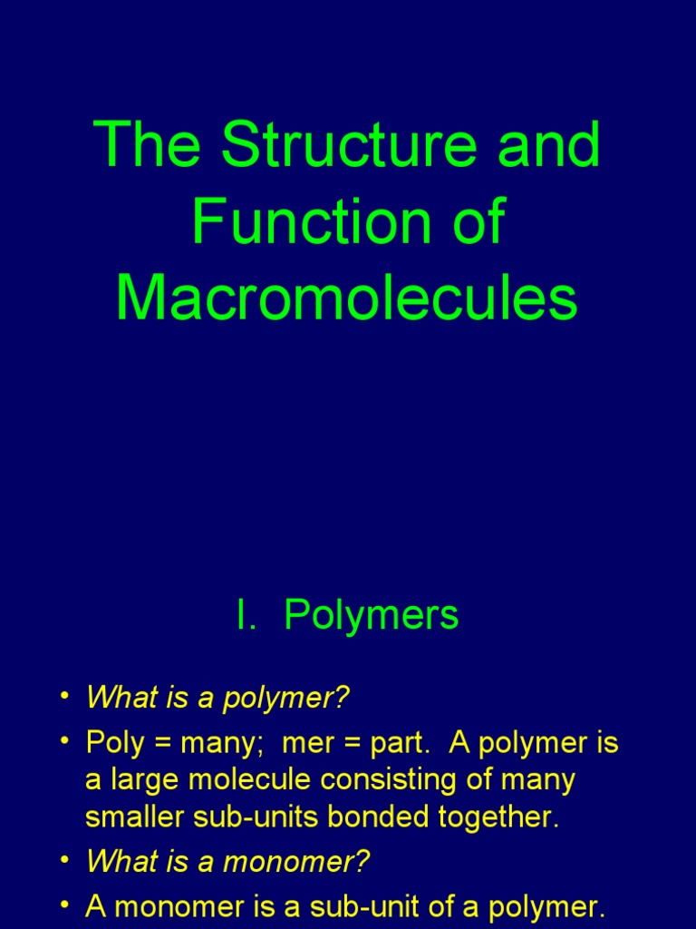 The Structure and Function of Macromolecules | PDF | Denaturation ...