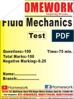 Fluid Mechanics: Time:-75 Min. Questions:-100 Total Marks:-100 Negative Marking:-0.25