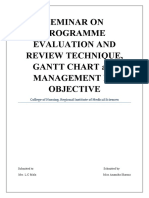 Seminar On Programme Evaluation and Review Technique, Gantt Chart and Management by Objective