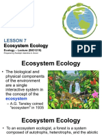 Ecology Lec - Lesson #7 - Ecosystem Ecology