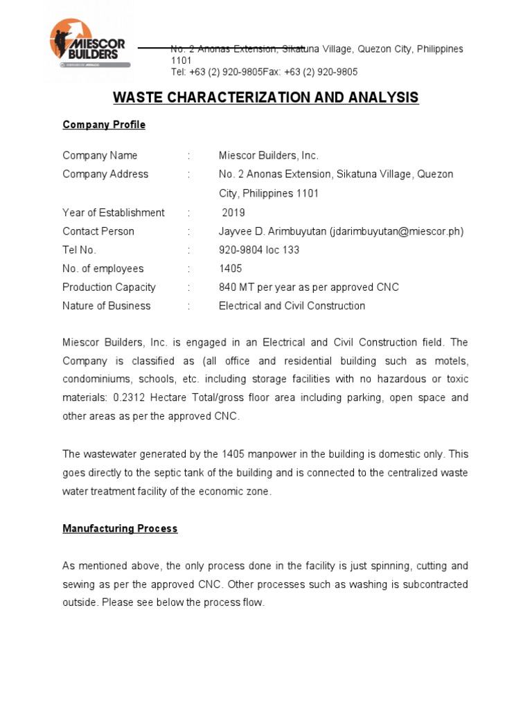 Engineers Report - Leading Success - Factory 1 | PDF | Waste Management ...