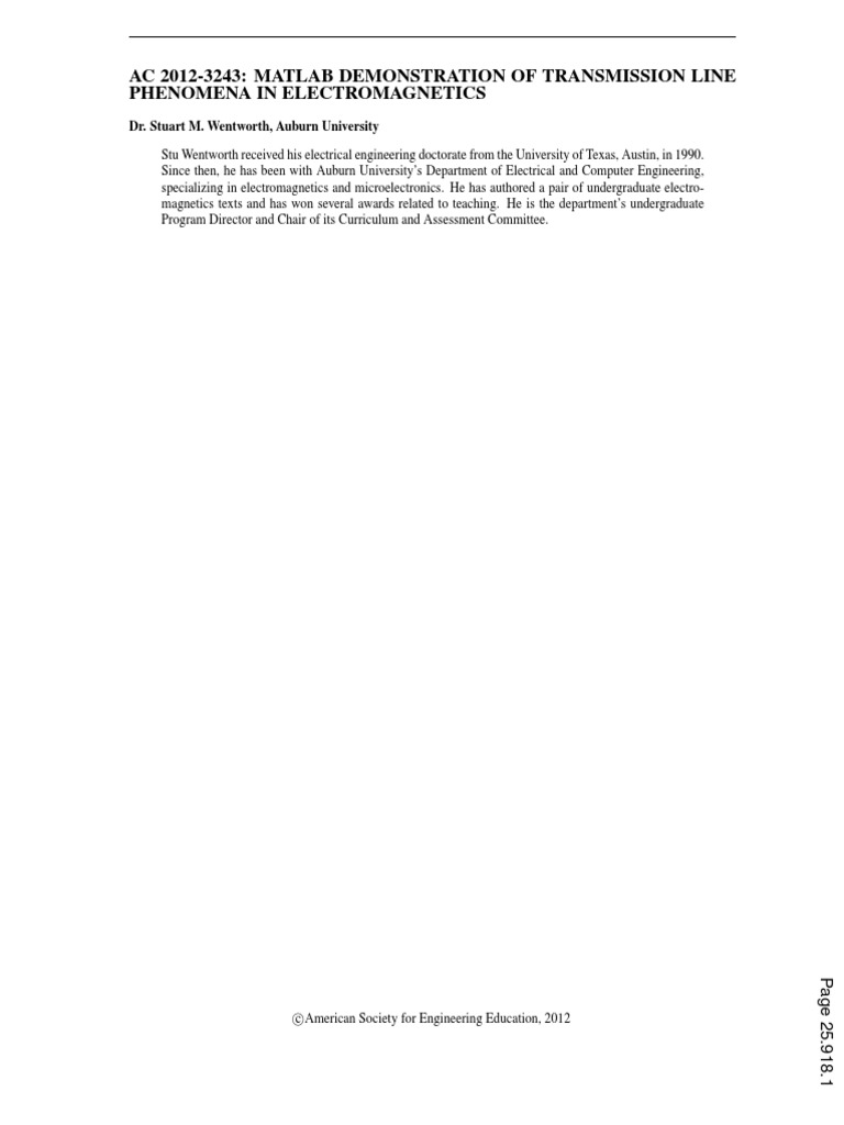 MATLAB Analysis of Transmission Lines | PDF | Transmission Line ...