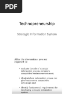 Week 13 - Technopreneurship - Strategic Information System (W11)