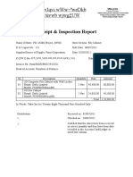 Receipt & Inspection Report: XVKV Cviqvi WWW÷ Wedkb KV Úvwb WJWG Uw