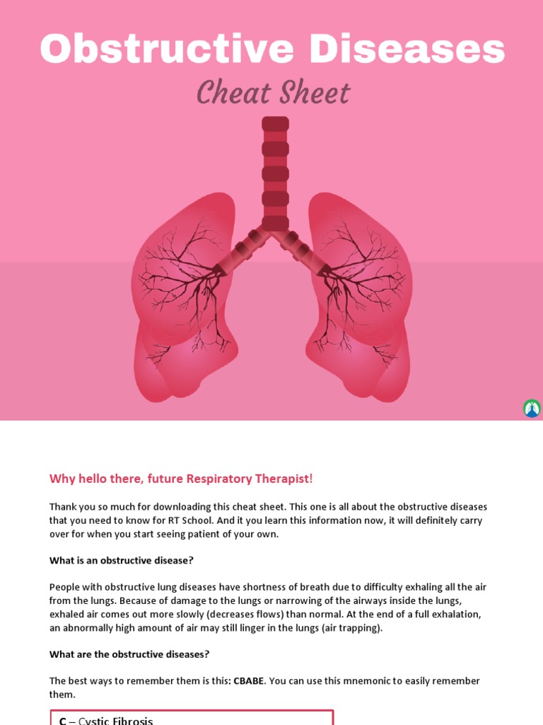 Obstructive Diseases Cheat Sheet | PDF | Chronic Obstructive Pulmonary ...