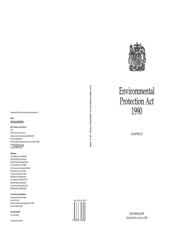 The Environment Protection Act 1990 PDF Publishing Written