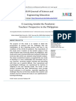 E-Learning Amidst The Pandemic Teachers' Perspective in The Philippines