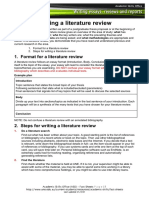 Format For A Literature Review