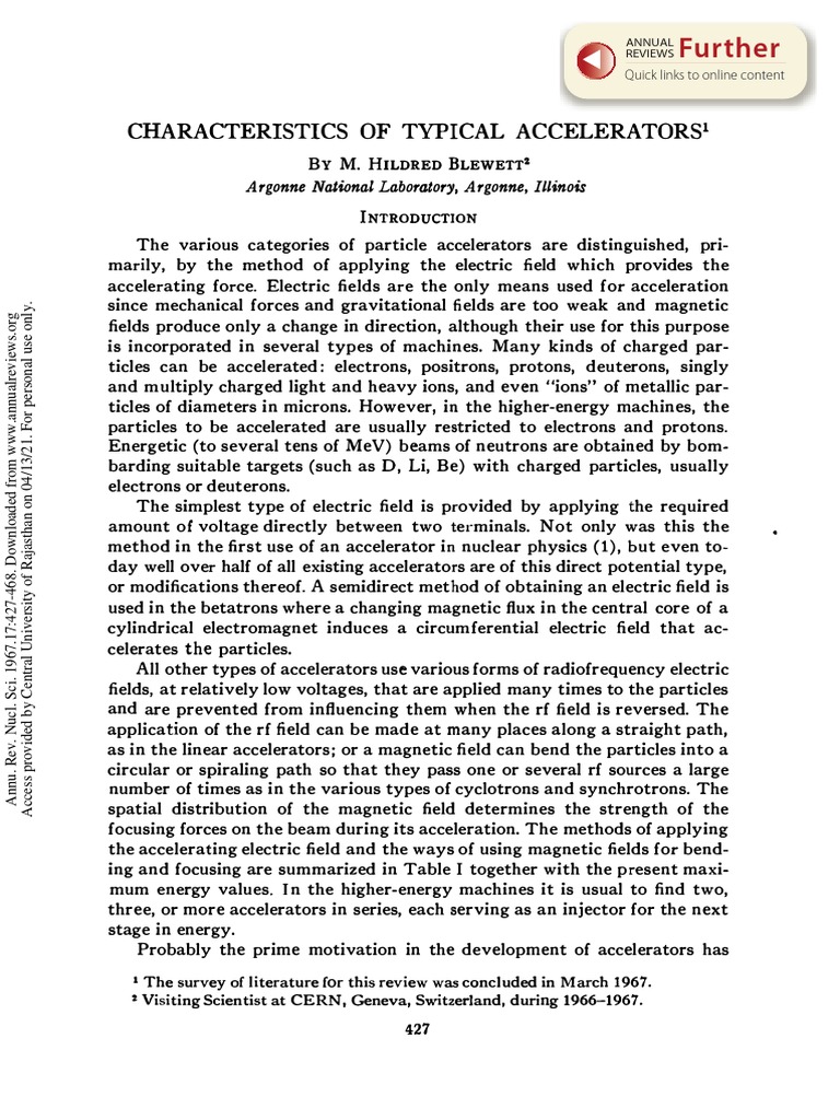 Overview of Particle Accelerators | PDF | Particle Accelerator ...