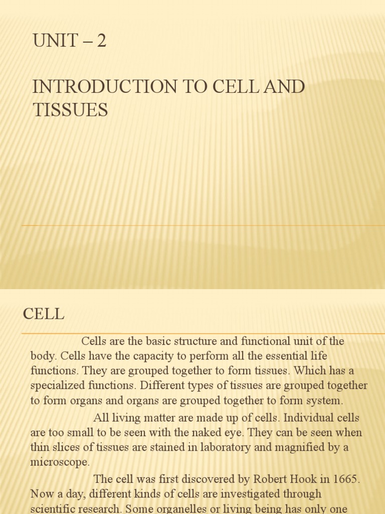Unit 2 Introduction To Cell and Tissue | PDF | Meiosis | Epithelium