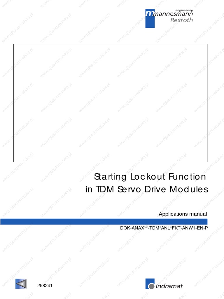 TDM 1.2 100 300 W1 Ac Servocontroller Indramat Manual PDF