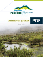 Declaratorias y Plan de Acción PARAMUNDI 2009