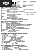 STD 10 - ENG - WS-9 ADJECTIVES (Demonstrative, Possessive)