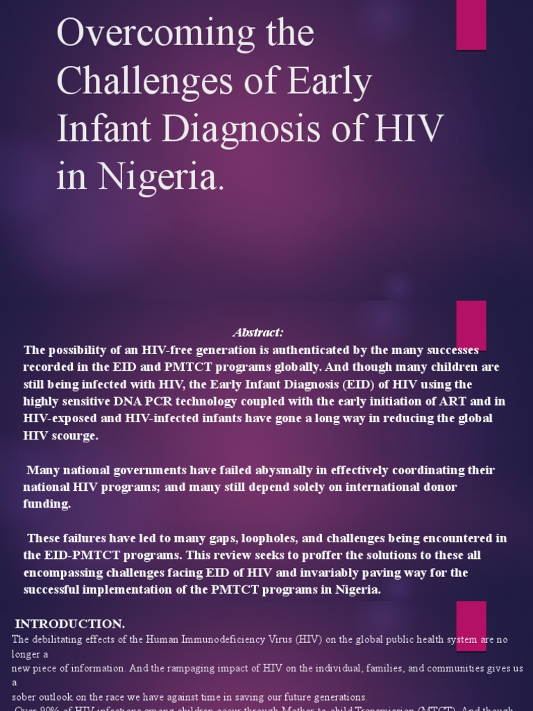 Early Infant Diagnosis of HIV in Nigeria | PDF | Diagnosis Of Hiv/Aids ...
