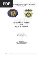 Research Paper ON Labor Law Ii: University of Negros Occidental-Recoletos School of Law