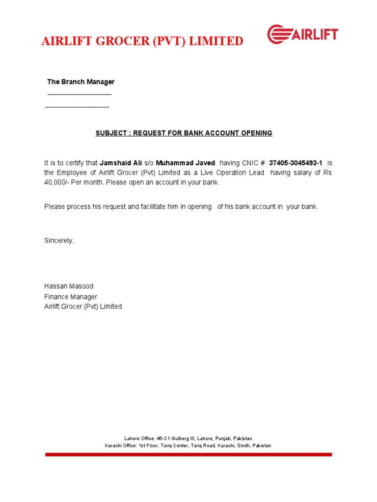 Account Opening Request | PDF