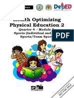 Health Optimizing Physical Education 2: Quarter 4 - Module 5: Sports (Individual and Dual Sports/Team Sport)