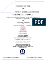 "E-Banking in India": Project Report ON
