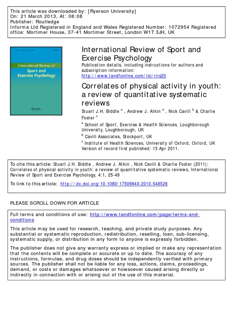 International Review of Sport and Exercise Psychology | PDF ...