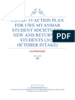 Covid-19 Action Plan For Uwe Myanmar Student Society For New and Returning STUDENTS (2020 October Intake)
