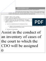 Cs Form No. 212 Attachment - Work Experience Sheet