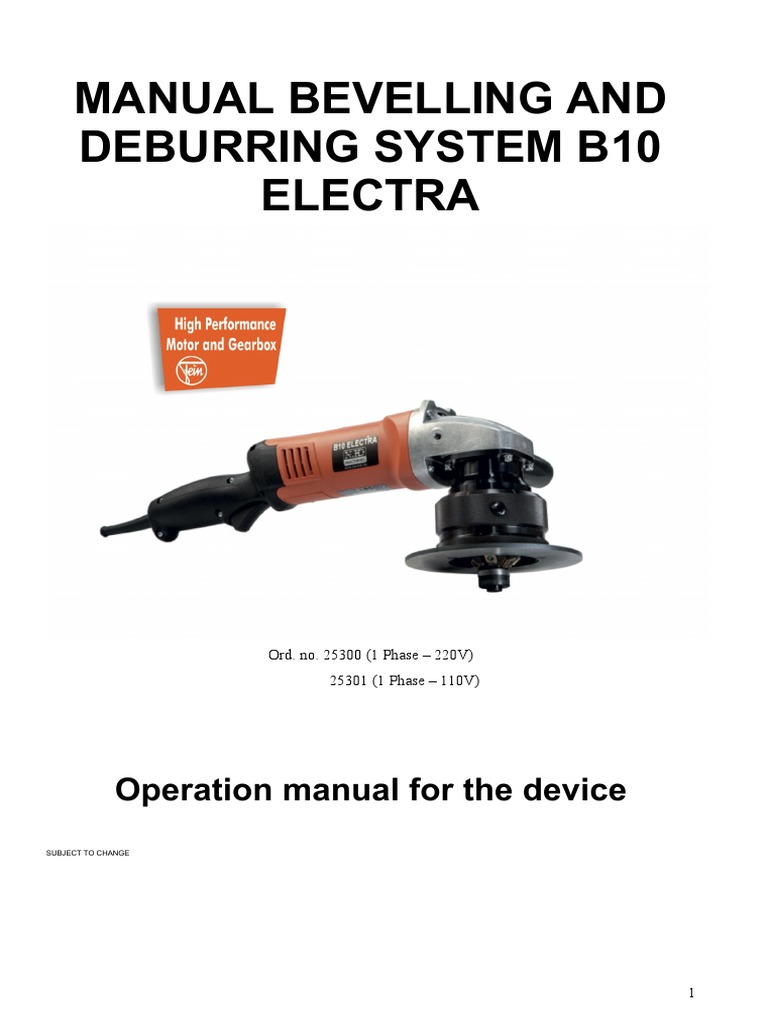 B10 ELECTRA Manual EN 28052021 | PDF | Machining | Screw