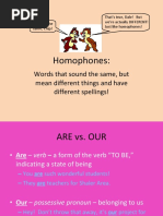 Homophones:: Words That Sound The Same, But Mean Different Things and Have Different Spellings!