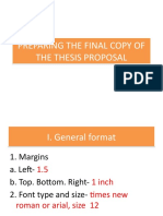 Preparing The Final Copy of The Thesis Proposal