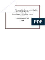 Summary of Reasons For Unsuccessful English Learning in Algeria