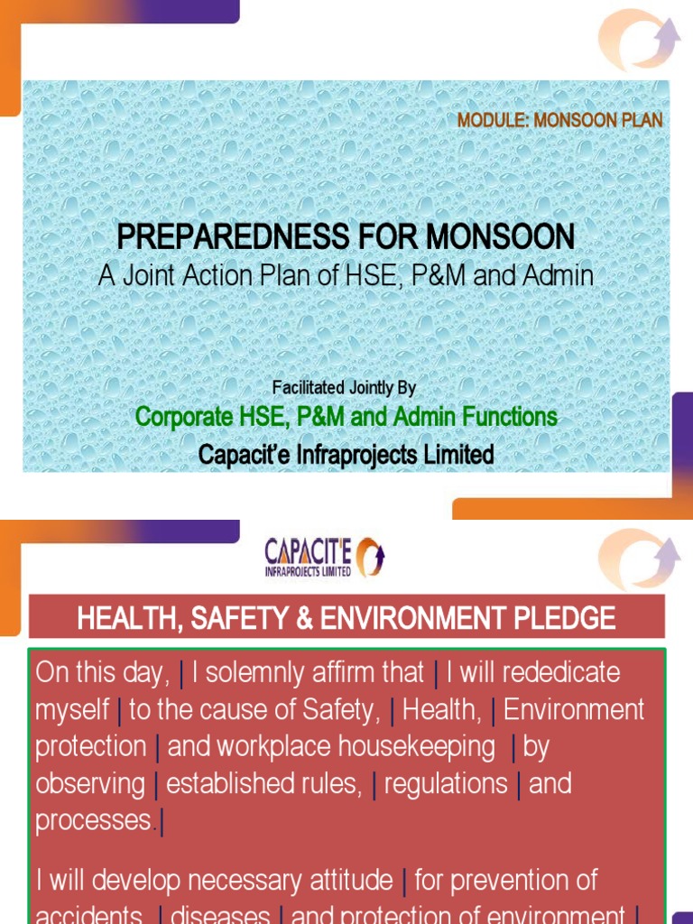 Preparedness For Monsoon: A Joint Action Plan of HSE, P&M and Admin ...