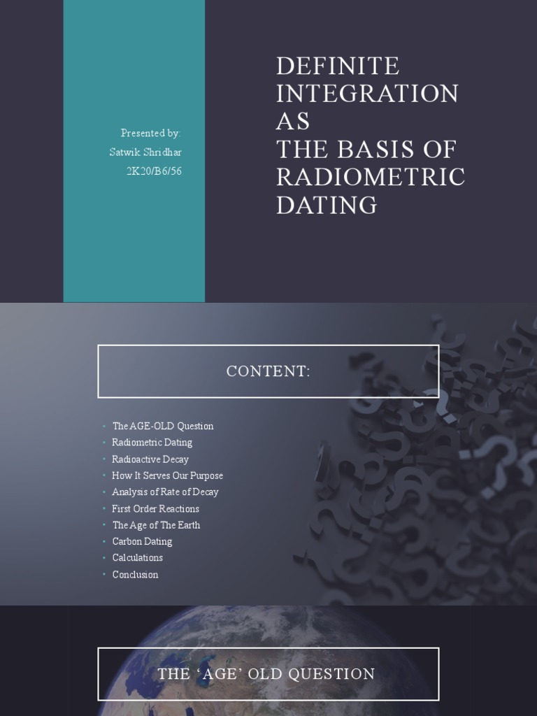Definite Integration and Radiometric Dating | PDF | Radioactive Decay ...