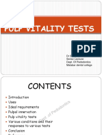 Pulp Vitality Tests: DR Suraj Nair Senior Lecturer Dept. of Pedodontics Malabar Dental College