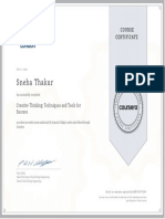 Creative Thinking Certificaate