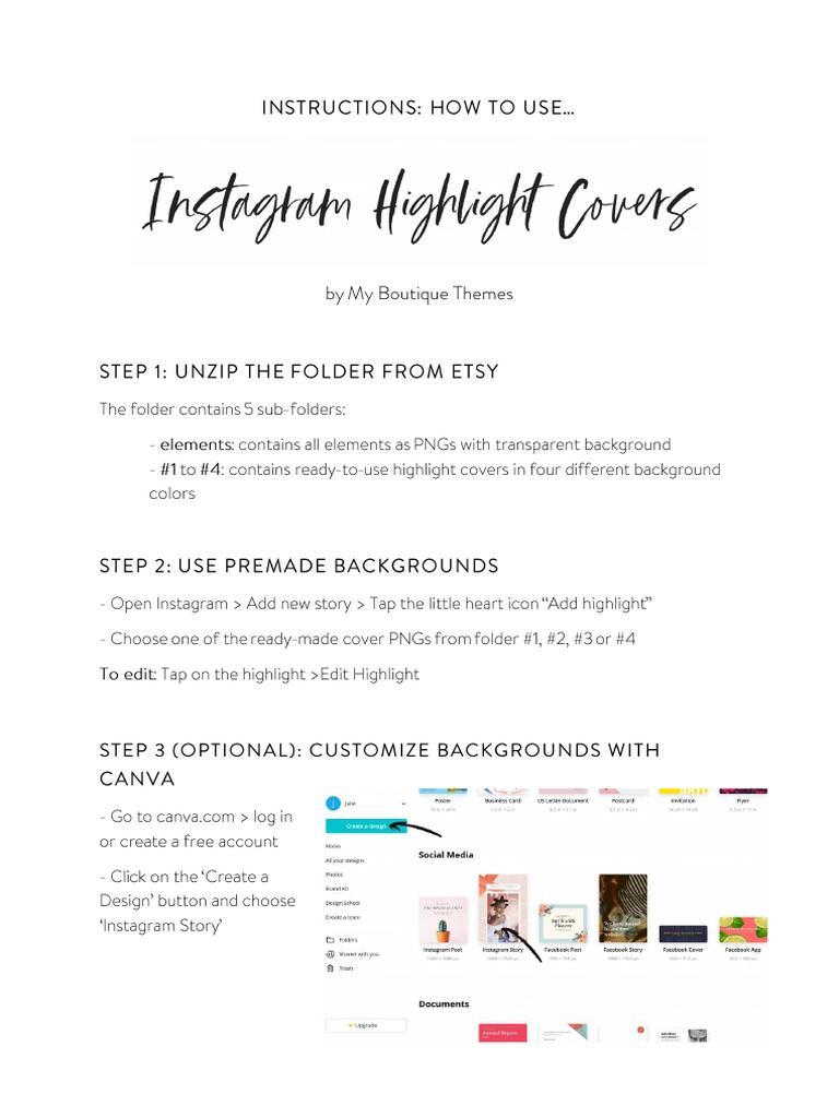 Instagram Highlights Instructions | PDF