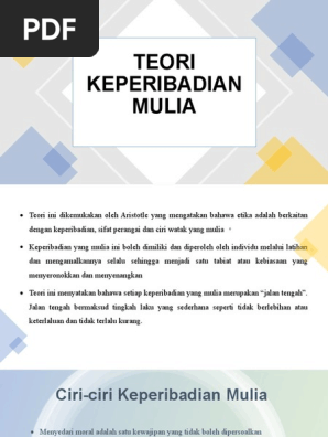 Teori Keperibadian Mulia Pdf