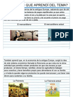 ¿Qué Es Lo Que Aprendí Del Tema?: Aprendí Sobre La Economía Del La Antigua Europa, Sabiendo Que de Ahí