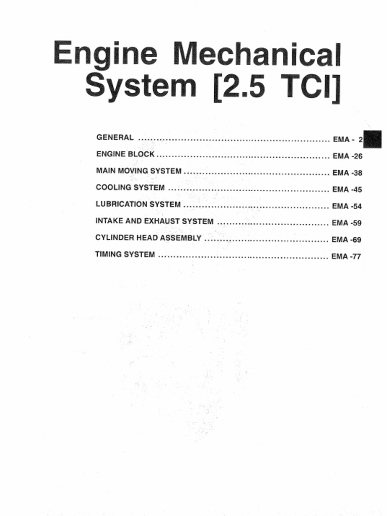 Engine Mechanical System 2 5 Tci Pdf