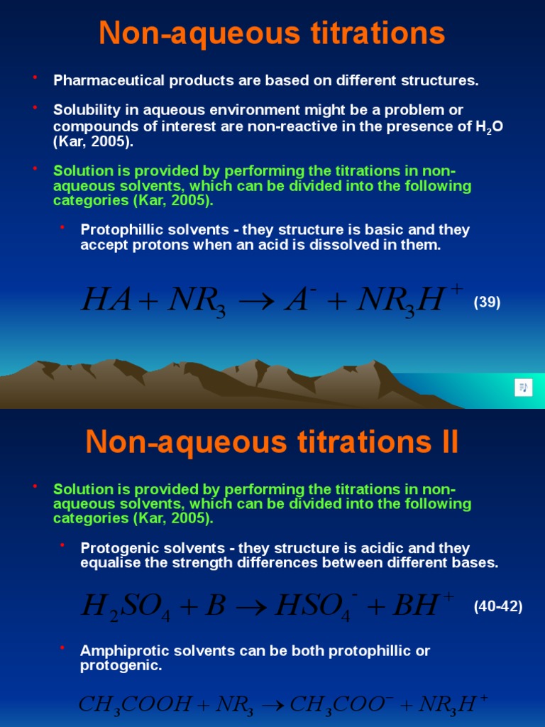 REdox Titration Intro and NonAqueous Titrations PDF Chemical