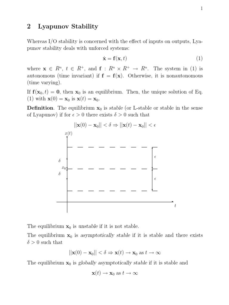 2 Lyapunov Stability | PDF | Stability Theory | Calculus