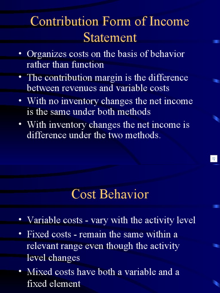 Contribution Margin and Cost Behavior Guide | PDF