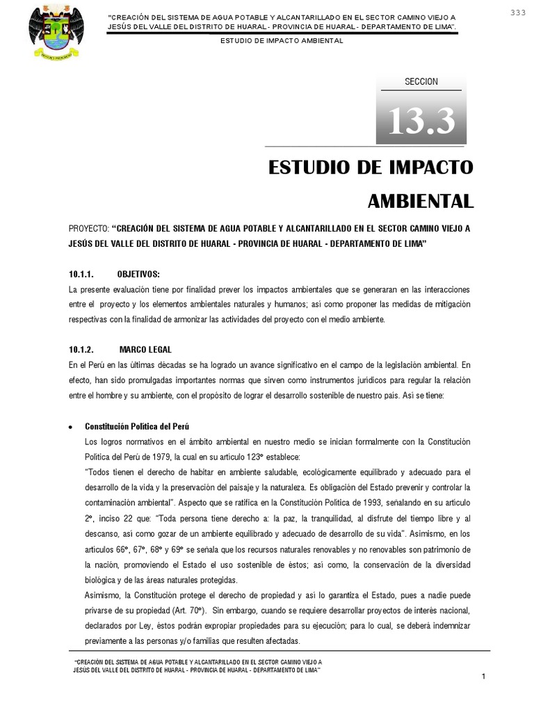 Estudio de Impacto Ambiental en Huaral | PDF | Dominio eminente ...