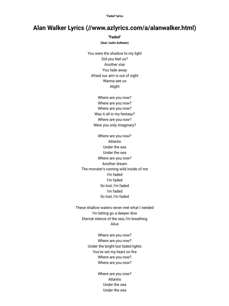 Where Are You Now Lyrics