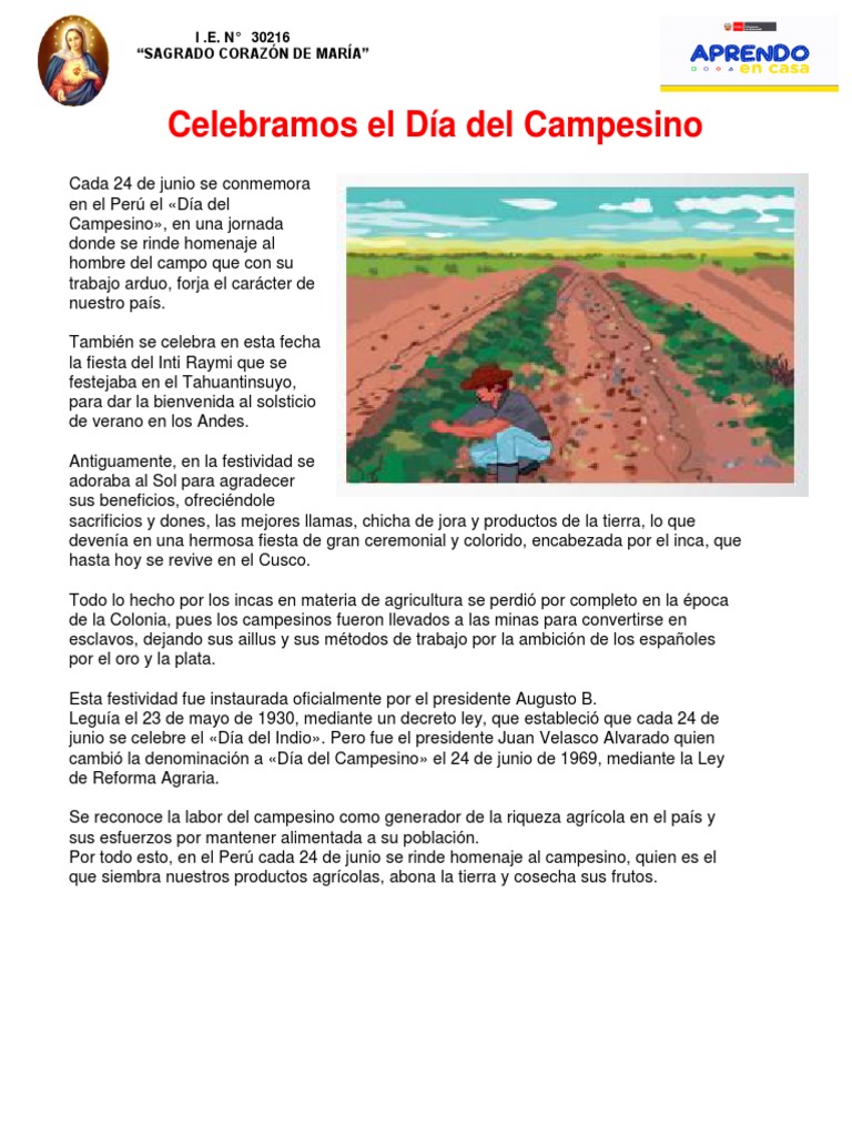 El Día Del Campesino | PDF | Imperio Inca | Agricultura