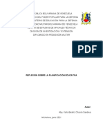 Ensayo Reflexion Propia Sobre La Planificacion Educativa