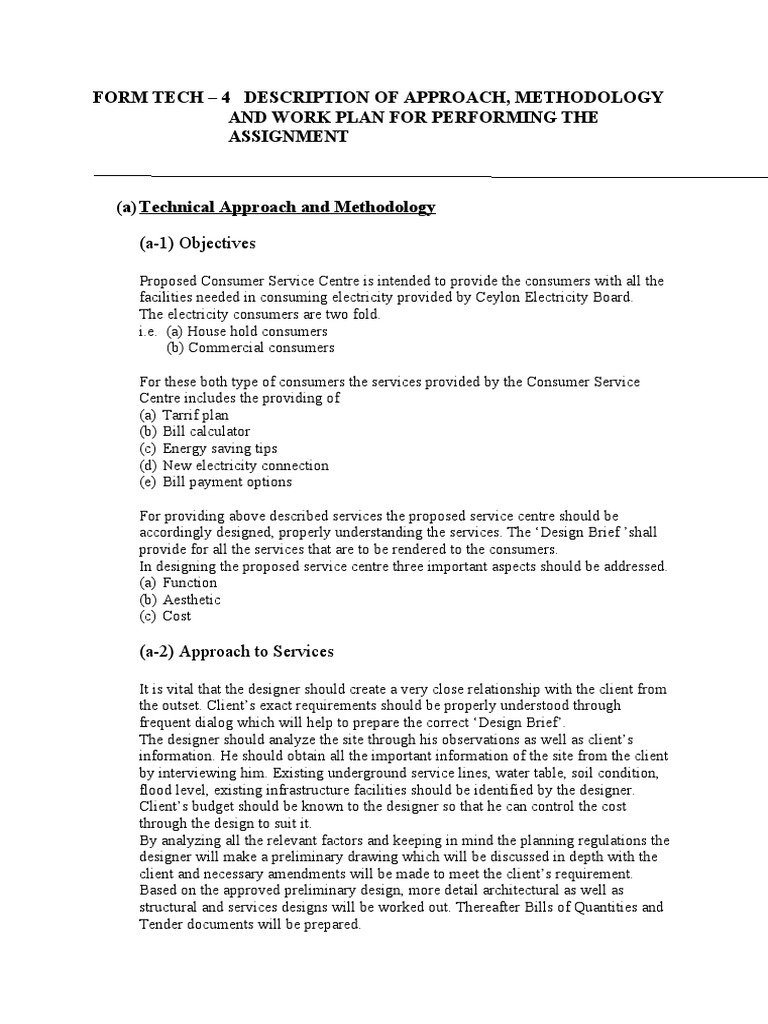 Technical Approach and Work Plan Overview | PDF | Architect | Business