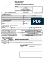 Formato Declaración Jurada Solicitud de Licencia de Funcionamiento