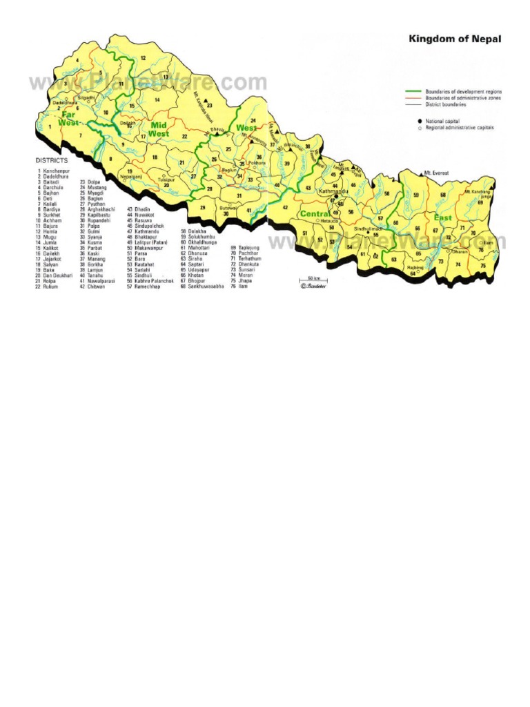 Nepal Districts Map | PDF