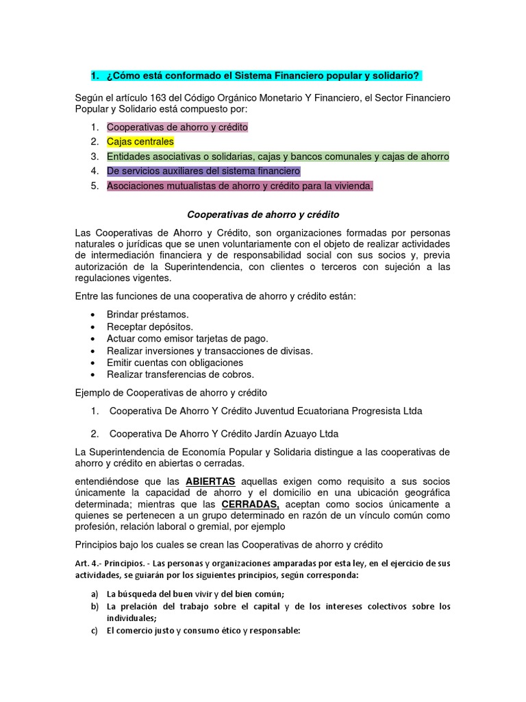 Cooperativas de Ahorro y Crédito en Ecuador | PDF | Cooperativa | Ahorro