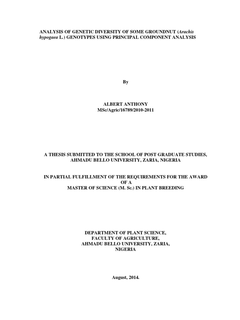 PCA for Groundnut Genetic Diversity | PDF | Principal Component ...